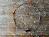 Silver Tahitian pearl on black Australian leather, lasso necklace for women