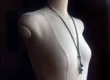 Perles de Tahiti sur cuir, collier long pour femme, pièce unique, Perla Mundi
