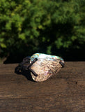 Perle de Tahiti et abalone sur cuir australien, bracelet pour femme original fait main