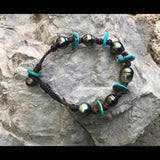 Tahitian pearl and turquoise bracelet from Sleeping Beauty