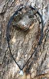 Bracelet de cheville perle de Tahiti sur du cuir noir taille ajustable et superbe cuir australien
