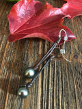 boucles oreilles perles tahiti, tahitian pearls earrings, dangling earrings, boucles d'oreilles pendantes