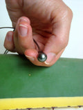 Perle de Tahiti, cuir, collier femme ou homme ajustable en taille