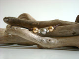 Perle de Tahiti, or gold filled sur cuir australien - Bracelet adaptable femme