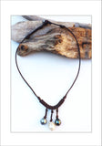 Perles de Tahiti et perle Australie collier cuir perles de culture certifiees