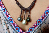 Perles de Tahiti et perle Australie collier cuir perles de culture certifiees