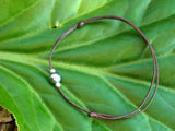 Perle de Tahiti cuir australien - bracelet adaptable de cheville femme