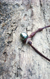 Perle de Tahiti - cuir australien - argent massif - bracelet de cheville femme