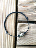 Bracelet perle de Tahiti sur cuir noir