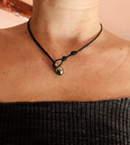 Perle de Tahiti et argent 925 sur cuir australien