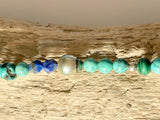 Bracelet perle de Tahiti, turquoises, corail, argent 925, et autres pierres