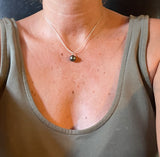 Silver Tahitian pearl on black Australian leather, lasso necklace for women