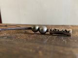 Tahitian pearl and Tahitian Tiki on Australian leather men's or women's necklace