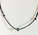 Collier unisexe perle de Tahiti or jaune et or rose