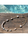 Collier de perles blanches de culture d'eau douce collier fin et élégant