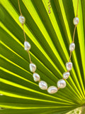 Collier de perles blanches de culture d'eau douce collier fin et élégant