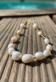 Collier de perles blanches de culture d'eau douce collier fin et élégant