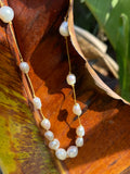 Collier de perles blanches de culture d'eau douce collier fin et élégant