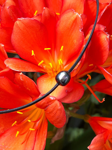 Perle de Tahiti des Tuamotu, collier adaptable unisexe, cuir australien