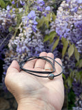 Perle de Tahiti des Tuamotu, collier adaptable unisexe, cuir australien
