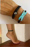 Bijou perle de Tahiti trois en un (collier, bracelet, bracelet de cheville)
