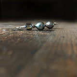 Boucles d'oreilles perles de Tahiti, perles en cristal, argent massif