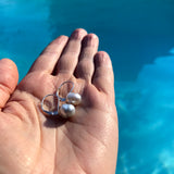 Boucles d'oreilles perles blanches d'Australie sur dormeuses en argent massif