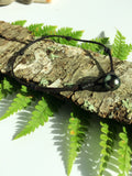 Perle de Tahiti - bracelet de cuir attache lasso - bijou unisexe véritable perle de culture Tahiti
