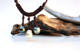 Perles de Tahiti et perle Australie collier cuir perles de culture certifiees