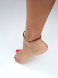 Perle de Tahiti cuir australien - bracelet adaptable de cheville femme