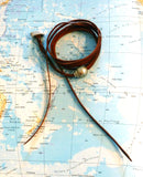 Perle de Tahiti, bracelet homme ajustable, cuir australien, fermoir argent massif