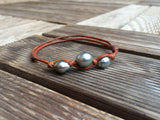 Perles de tahiti, bracelet femme adaptable