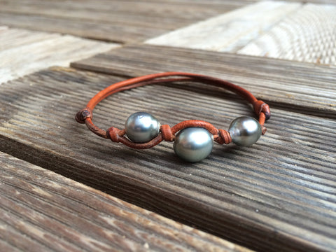 Perles de tahiti, bracelet femme adaptable