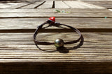 Bracelet perle de tahiti sur cuir pour homme